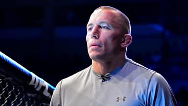 Georges St-Pierre before a fight between Ronaldo Souza (red gloves) and Francis Carmont (blue gloves) during UFC Fight Night Machida vs Mousasi at Arena Jaragua.