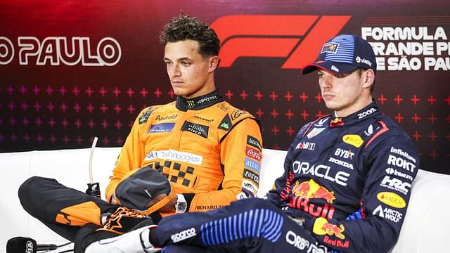 NORRIS Lando (gbr), McLaren F1 Team MCL38 and VERSTAPPEN Max (ned), Red Bull Racing RB20, portrait, press conference, PK, Pressekonferenz during the Formula 1 Grande Premio de Sao Paulo 2024