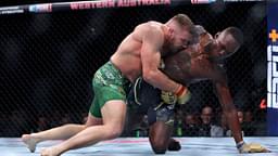 UFC DU PLESSIS ADESANYA, Dricus du Plessis (left) of South Africa and Israel Adesanya of Nigeria during their Middleweight title bout at UFC 305 at RAC Arena in Perth, Sunday, August 18, 2024.