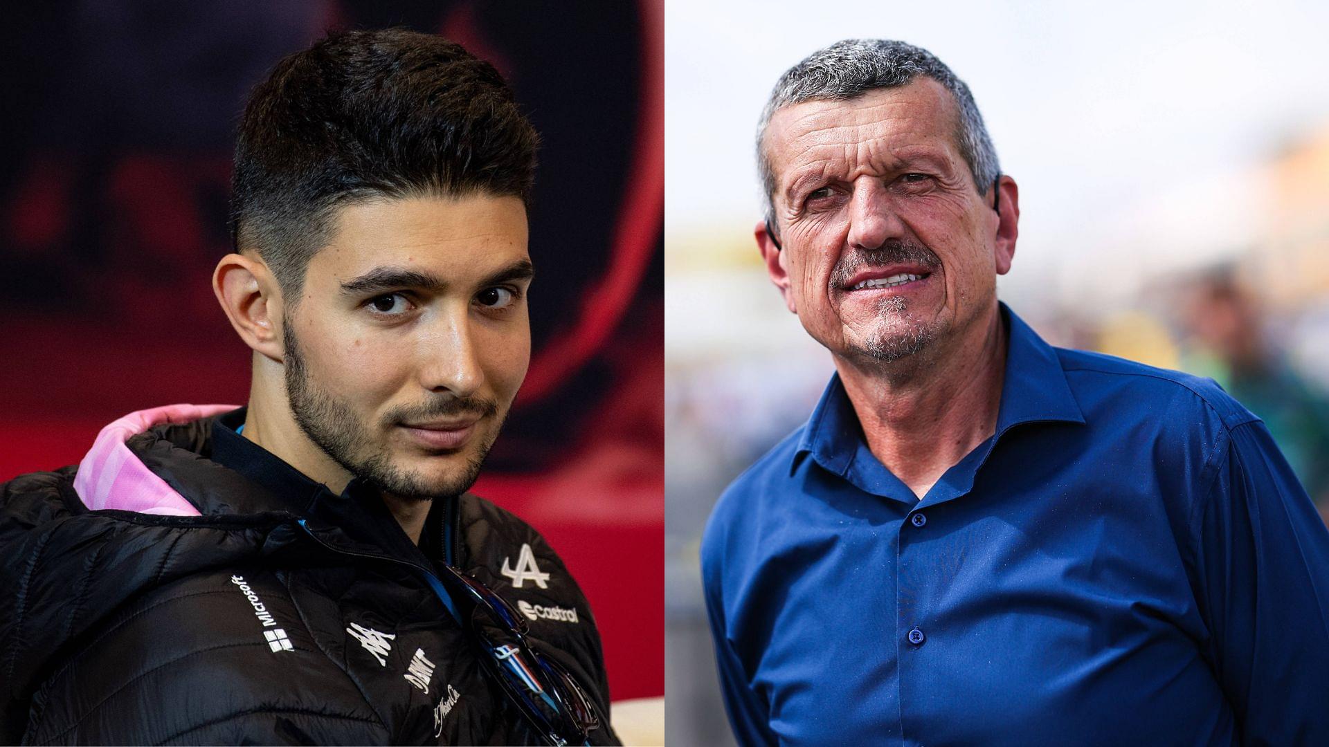 Esteban Ocon (L) and Guenther Steiner (R)