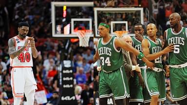 Udonis Haslem, Paul Pierce, Kendrick Perkins, Ray Allen and Kevin Garnett