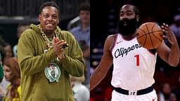 Paul Pierce (L) and James Harden (R)