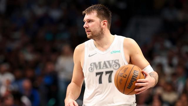 Dallas Mavericks guard Luka Doncic (77) controls the ball during the second half against the San Antonio Spurs at American Airlines Center