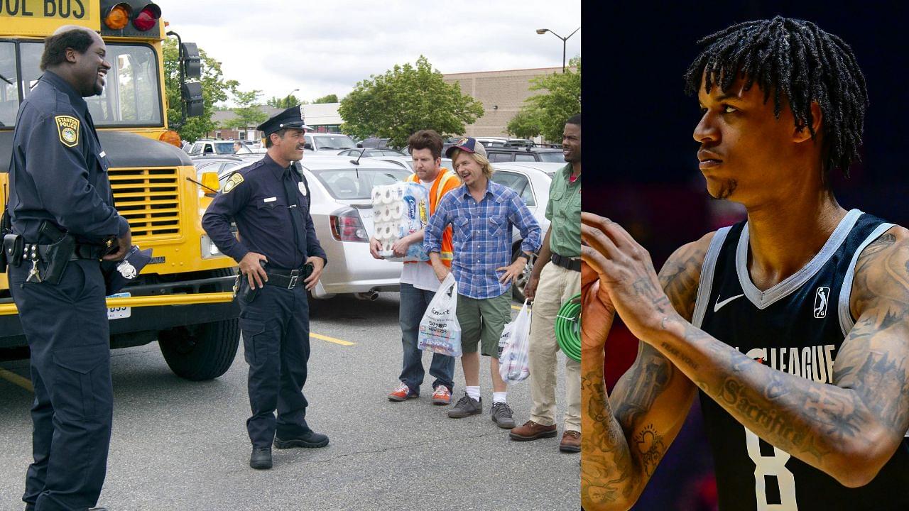 Shaquille O'Neal on the set of Grown Ups 2 (L), Shareef O'Neal (R)