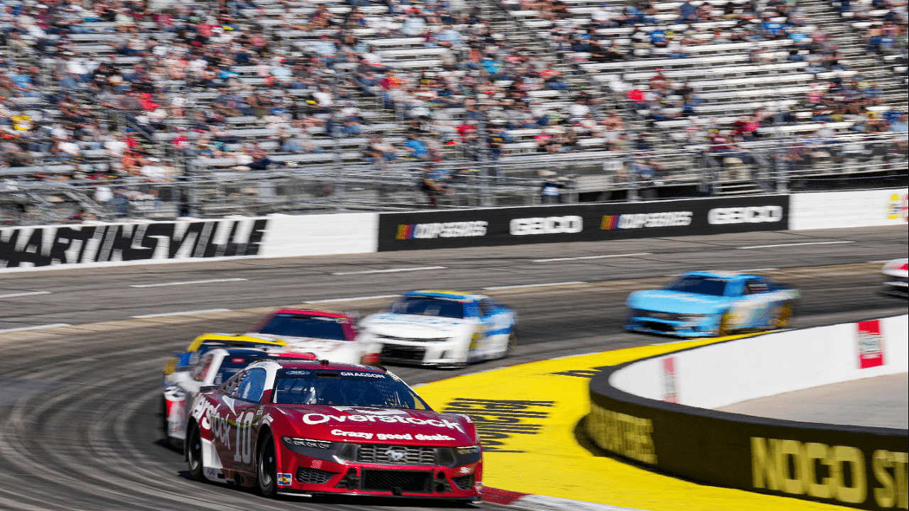 NASCAR Cup Series driver Noah Gragson (10) drives through turn four during the Cook Out 400 at Martinsville Speedway.