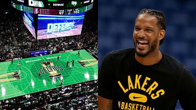 Boston Celtics In-Season Tournament Court(R) and Trevor Ariza(L)