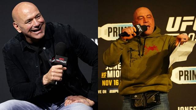 Dana White (L), Joe Rogan (R)