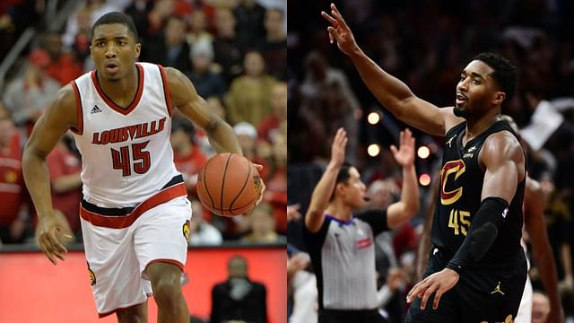 Donovan Mitchell in College (L) and in the NBA (R)