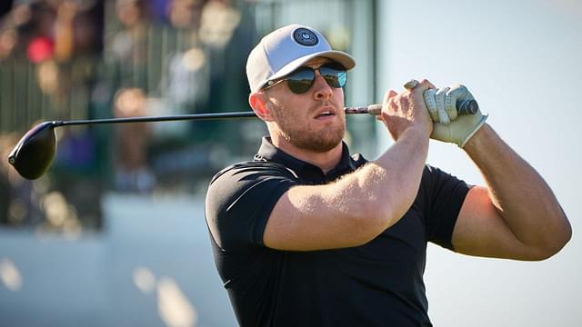 JJ Watt tees off on the first hole during the 2023 Annexus Pro-Am at TPC Scottsdale on Feb. 8, 2023. Pga Wm Phoenix Open Proam