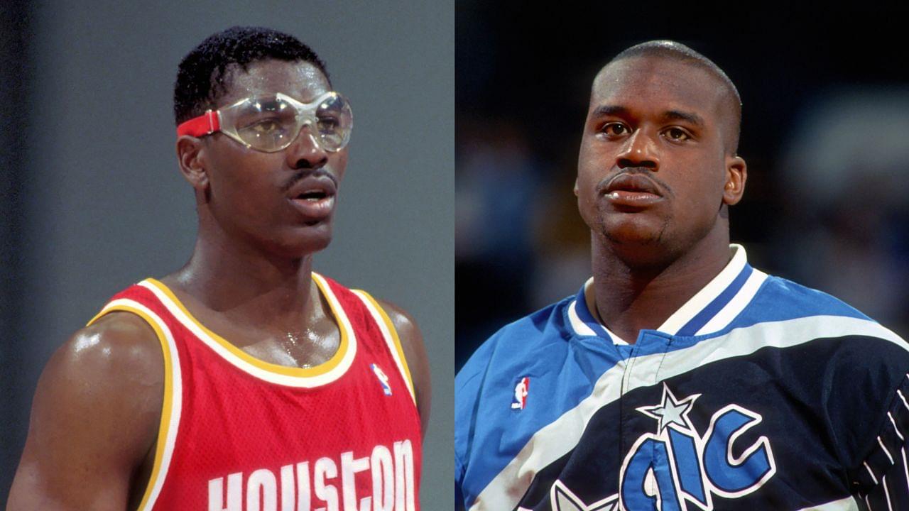 Hakeem Olajuwon and Shaquille O'Neal