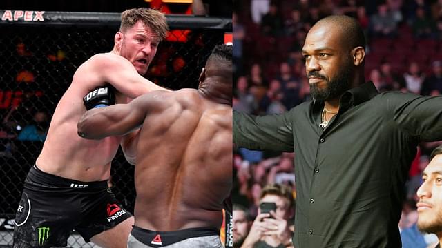 Stipe Miocic (L) and Jon Jones (R)