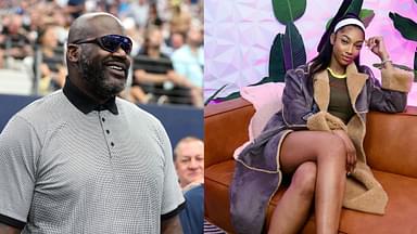 Shaquille O'Neal (L) and Angel Reese (R)