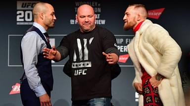 Conor McGregor and Eddie Alvarez during press conference PK Pressekonferenz UFC 205 for the fans and media at the Madison Square Garden. MMA 2016 - UFC 205