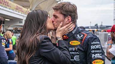 Kelly Piquet kisses Max Verstappen NLD , Oracle Red Bull Racing after his victory