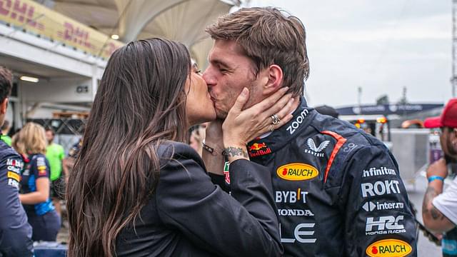 Kelly Piquet kisses Max Verstappen NLD , Oracle Red Bull Racing after his victory