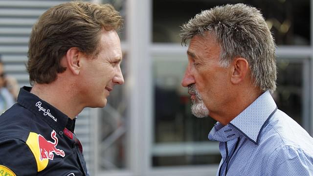 Christian Horner (L), Teamchef Red Bull Racing mit Eddie Jordan Formula One Race in Monza