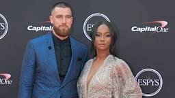 Kansas City Chiefs tight end Travis Kelce and Kayla Nicole arrive for the 2018 ESPYS at Microsoft Theatre.