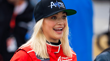 Feb 17, 2024; Daytona Beach, Florida, USA; NASCAR Xfinity Series driver Natalie Decker (36) during qualifying for the United Rentals 300 at Daytona International Speedway. Mandatory Credit: Mark J. Rebilas-Imagn Images