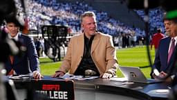 Pat McAfee sits on the ESPN College Gameday set prior to the NCAA football game between the Penn State Nittany Lions and the Ohio State Buckeyes at Beaver Stadium in University Park, Pa.