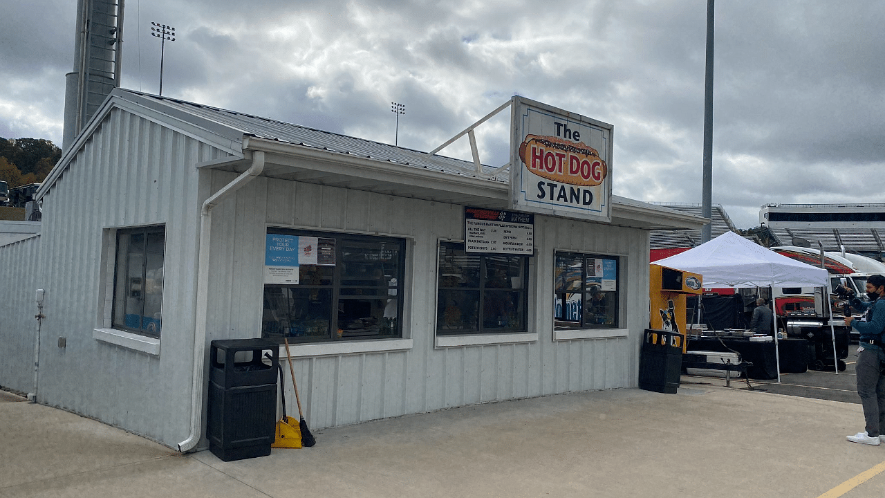 Martinsville Speedway iconic long-standing hot dog stand.