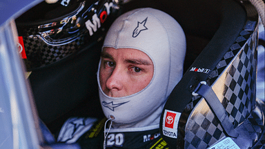 NASCAR Cup Series driver Christopher Bell (20) readies for his run during cup qualifying at Martinsville Speedway.