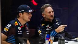 In the photo, the pilot, Max Verstappen and head of Red Bull Racing, Christian Horner