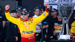 NASCAR Cup Series driver Joey Logano (22) celebrates after winning the 2024 NASCAR Cup Series championship and the NASCAR Cup Series Championship race at Phoenix Raceway.