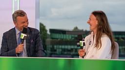 Jon Wertheim (L) and Barbora Krejcikova (R) after Wimbledon 2024