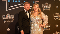 Xfinity champ Justin Allgaier and wife Ashely during the NASCAR Awards Banquet at Charlotte Convention Center.