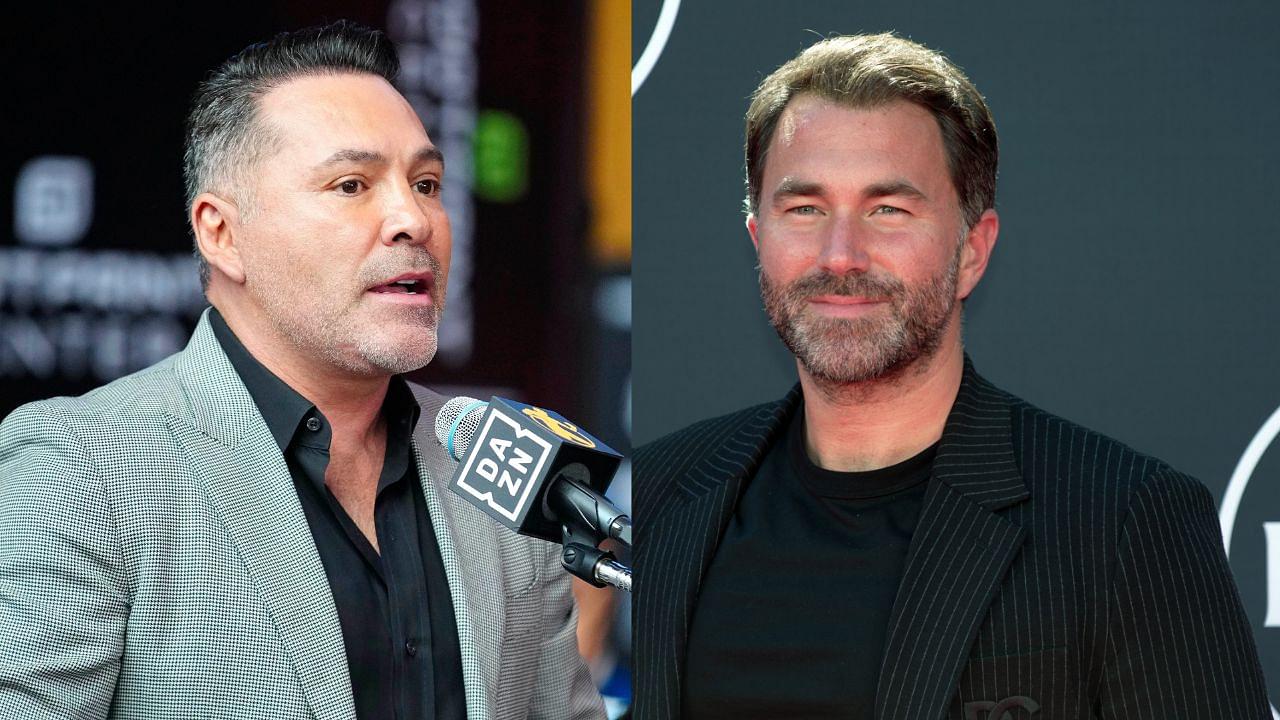 Oscar De La Hoya (L) Eddie Hearn (R)