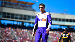 NASCAR Cup Series driver Denny Hamlin (11) is introduced before the Cup Series championship race at Phoenix Raceway.