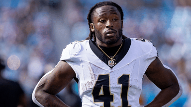 New Orleans Saints running back Alvin Kamara (41) during the first quarter against the Carolina Panthers at Bank of America Stadium.