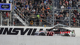 NASCAR Cup Series driver Ryan Blaney (12) wins the Xfinity 500 at Martinsville Speedway.