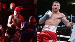 Jake Paul (L), Canelo Alvarez (R)