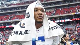 Indianapolis Colts quarterback Anthony Richardson (5) stands on the field after the game against the Houston Texans at NRG Stadium.