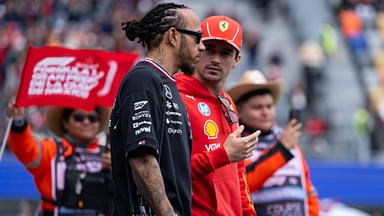 Lewis Hamilton (Mercedes AMG Petronas Formula One Team, Großbritannien, 44), Charles Leclerc (Scuderia Ferrari HP, Monaco, 16) bei der Fahrerparade, MEX, Formel 1 Weltmeisterschaft, Grand Prix von Mexiko City, Autodromo Hermanos Rodriguez