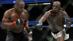 Jon Jones lands a hit against Daniel Cormier during UFC 214 at Honda Center.