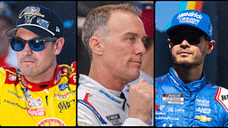 Joey Logano (L), Kevin Harvick (C) and Kyle Larson (R).