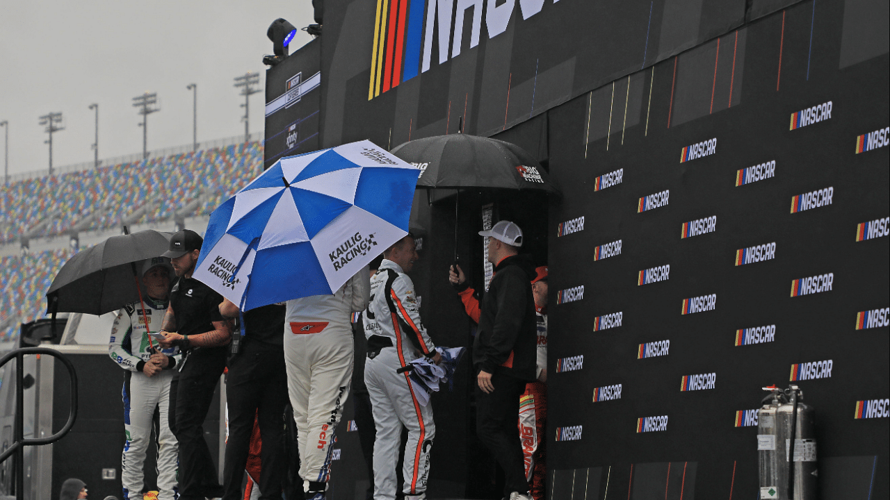 Nascar Xfinity Cup Series Driver s Introduction continued even in the rain, but the race is still on delay Saturday, Feb. 17, 2024 at Daytona International Speedway.