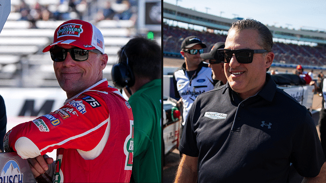 Kevin Harvick (L) and Tony Stewart (R).