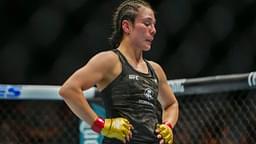 Alexa Grasso of Mexico (red gloves) fights Valentina Shevchenko of Kyrgyzstan (blue gloves) during Riyadh Season Noche UFC 306 at The Sphere.