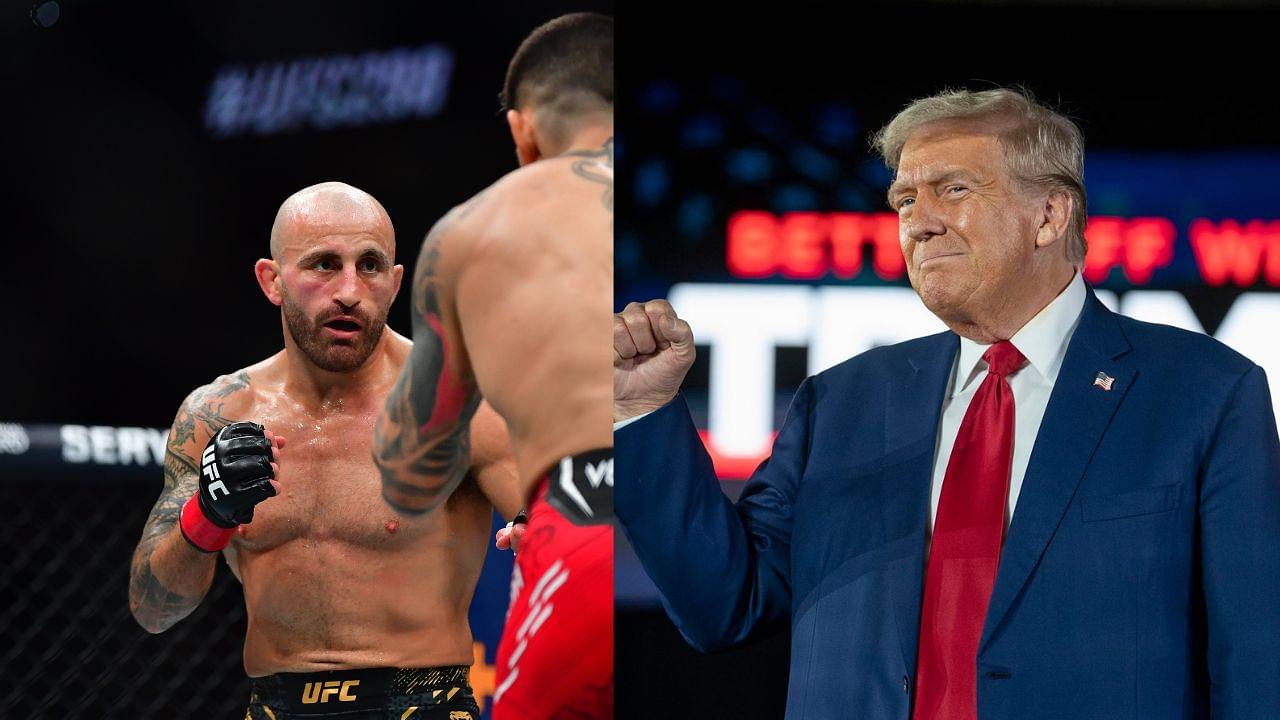 Alexander Volkanovski (L) Donald Trump (R)