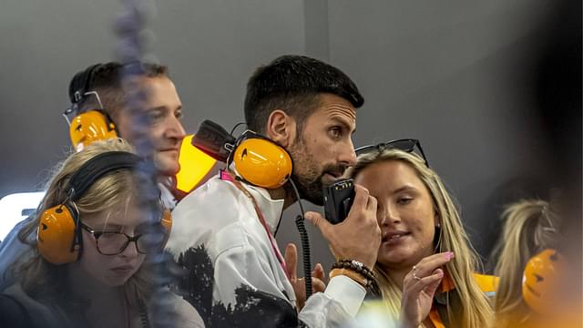 Lusail International Circuit, Novak Djokovic in McLaren F1's garage at the Formula 1 Qatar Grand Prix 2024 Friday