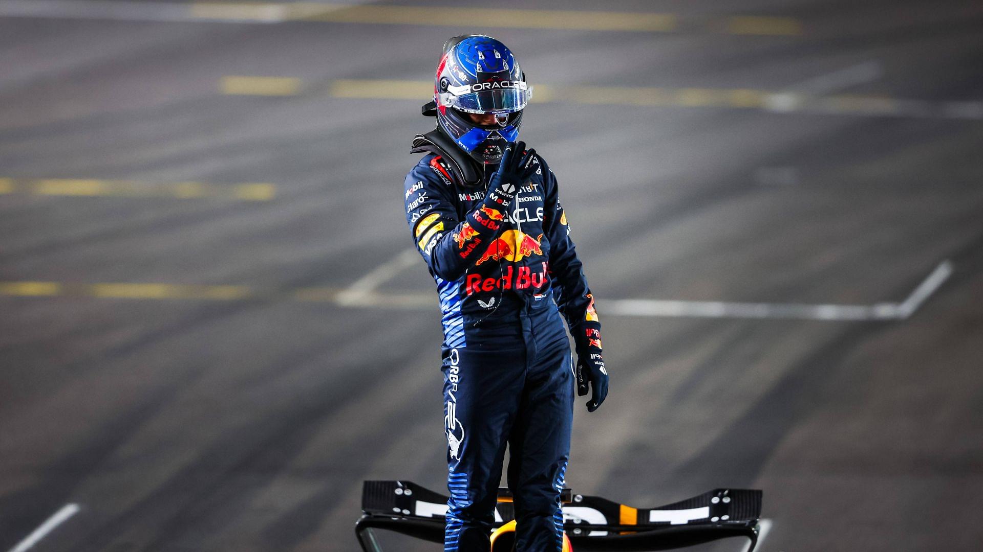 1 Max Verstappen (NLD, Oracle Red Bull Racing) celebrates becoming the 2024 Drivers World Champion, F1 Grand Prix of Las Vegas at Las Vegas Strip Circuit on November 24, 2024 in Las Vegas, United States of America