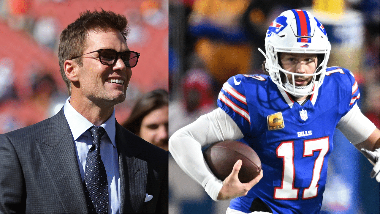 Tom Brady (L) and Josh Allen (R)