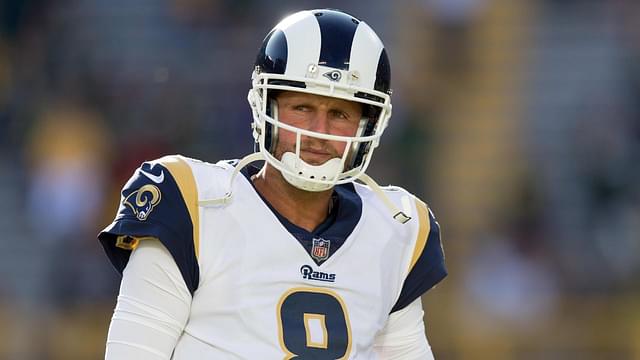 Los Angeles Rams quarterback Dan Orlovsky (8) during warmups prior to the game against the Green Bay Packers at Lambeau Field.