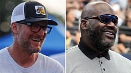 (L-R) Former NASCAR Cup Series driver Dale Earnhardt Jr. and former NBA player Shaquille O'Neal