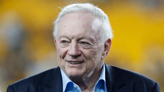 Dallas Cowboys owner Jerry Jones on the field before the game against the Pittsburgh Steelers at Acrisure Stadium.