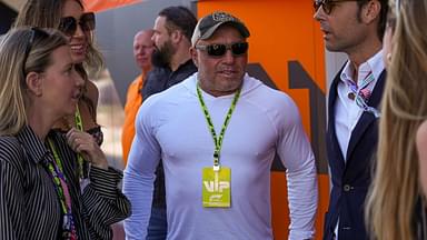 Joe Rogan talks to fans in the paddock at the Formula 1 Pirelli United States Grand Prix at Circuit of the Americas.