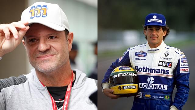 Rubens Barrichello (L) and Ayrton Senna (R)